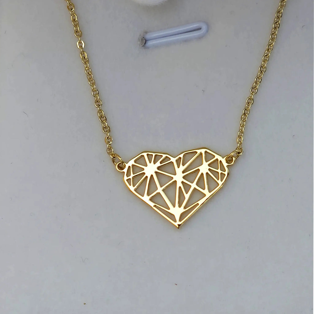 Collier Cœur en argent 925 rhodié en or
