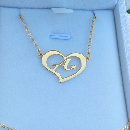 Collier Lettre personnalisé en argent 925 rhodié en or
