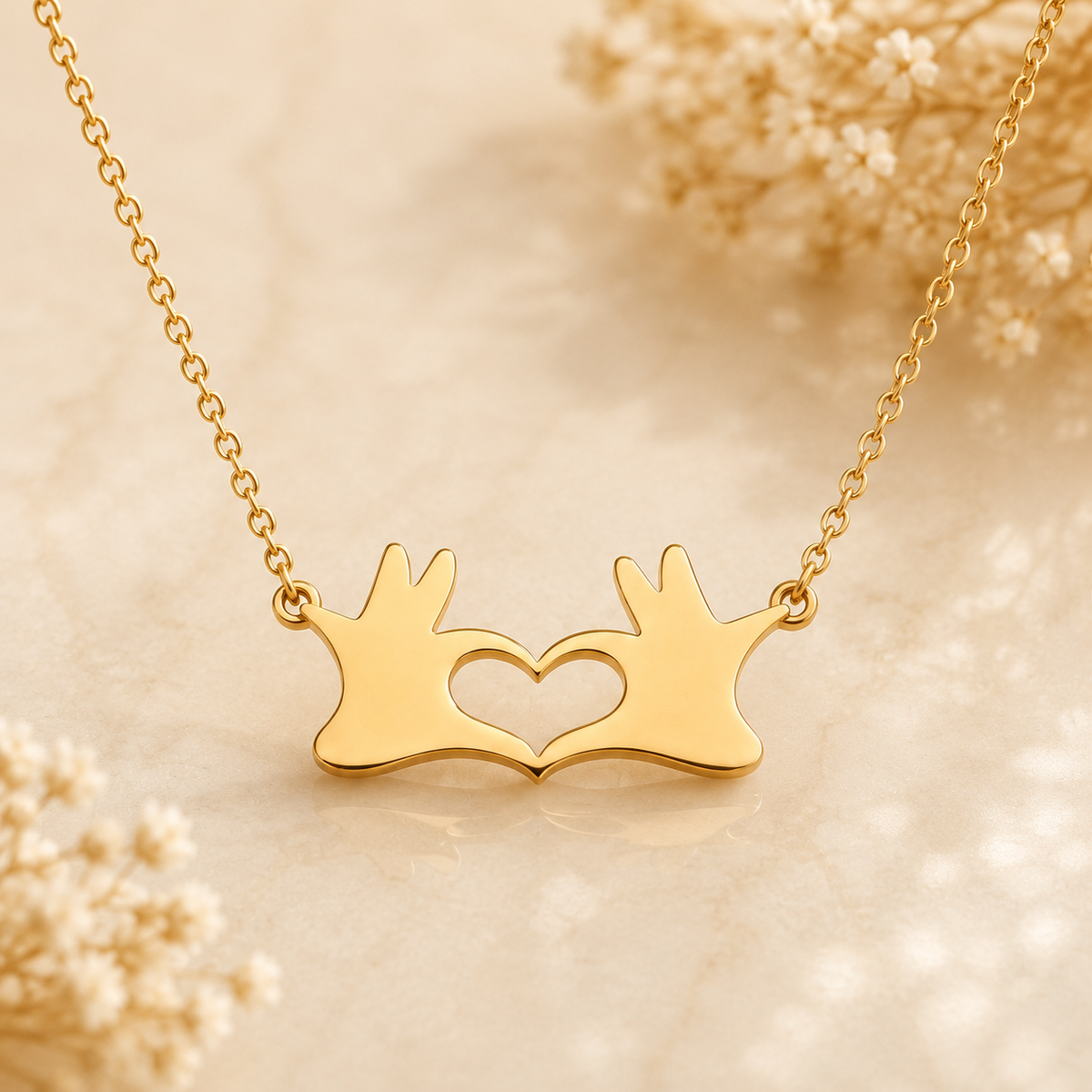 Collier Main et Cœur ORALYS en argent 925 doré