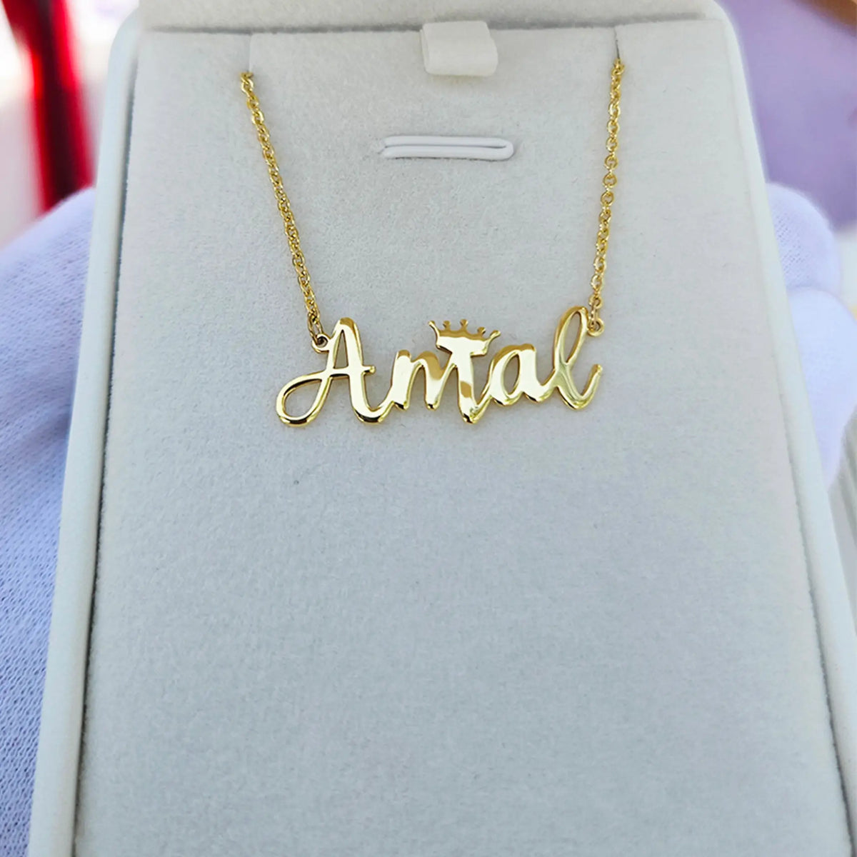 Collier personalisé en argent 925 rhodié en or