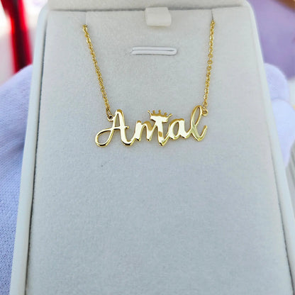 Collier personalisé en argent 925 rhodié en or