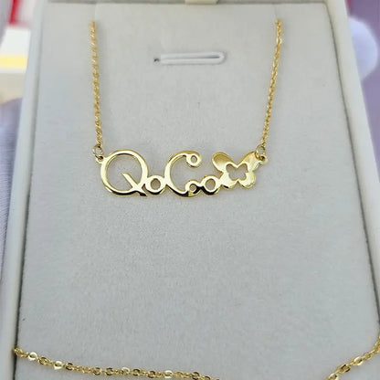 Collier personalisé en argent 925 rhodié en or