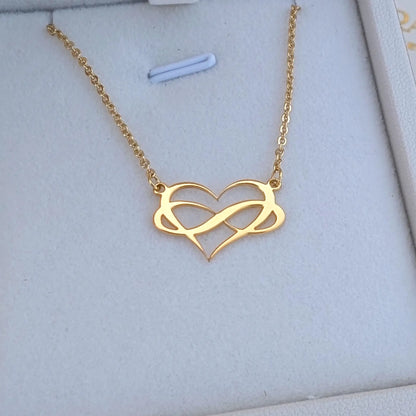 Collier Cœur Infini en argent 925 rhodié en or
