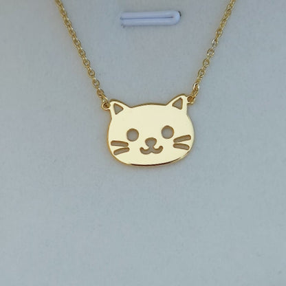 Collier Chat en argent 925 doré